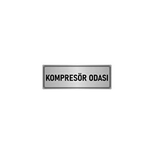 Metal Yönlendirme Levhası, Departman Kapı İsimliği Kompresör Odası 10x20 Cm Gümüş Renk