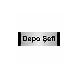 Depo Şefi 5x20cm Gümüş Renk Metal Yönlendirme Levhası