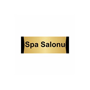 Spa Salonu 7x20cm Altın Renk Metal Yönlendirme Levhası