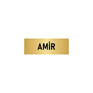 Metal Yönlendirme Levhası, Departman Kapı İsimliği Amir 5x20 Cm Altın Renk