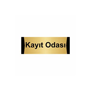 Kayıt Odası 7x20cm Altın Renk Metal Yönlendirme Levhası
