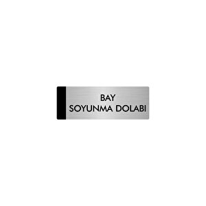 Metal Yönlendirme Levhası, Departman Kapı Isimliği Bay Soyunma Dolabı 7x20 Cm Gümüş Renk