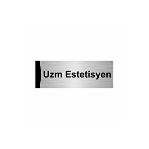 Uzm Estetisyen 5x20cm Gümüş Renk Metal Yönlendirme Levhası