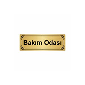 Bakım Odası 7x20cm Altın Renk Metal Yönlendirme Levhası