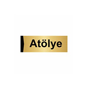 Atölye 5x20cm Altın Renk Metal Yönlendirme Levhası