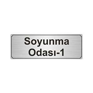Soyunma Odasi-1 Yönlendi̇rme Levhasi 10cmx20cm Gümüş Renk Metal