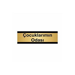 Çocuklarımın Odası 10x20cm Altın Renk Metal Yönlendirme Levhası