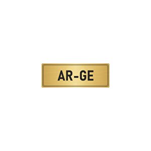 Metal Yönlendirme Levhası, Departman Kapı İsimliği Ar-ge 10x20 Cm Altın Renk