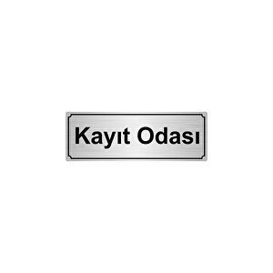 Kayit Odasi Yönlendi̇rme Levhasi 7cmx20cmgümüş Renk Metal