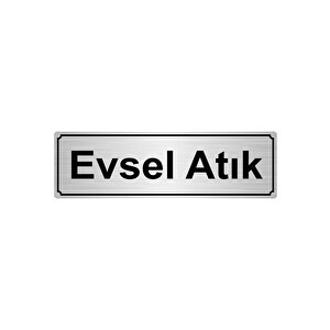 Evsel Atik  Yönlendi̇rme Levhasi 5cmx20cm Gümüş Renk Metal