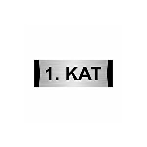 1.kat 7x20cm Gümüş Renk Metal Yönlendirme Levhası
