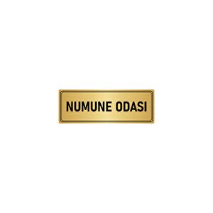 Metal Yönlendirme Levhası, Departman Kapı İsimliği Numune Odası 7x20 Cm Altın Renk