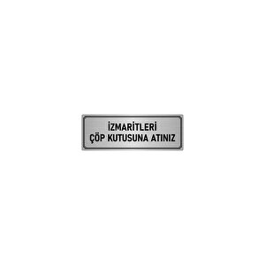 Metal Yönlendirme Levhası, Departman Kapı İsimliği İzmaritleri Çöp 10x20 Cm Gümüş Renk