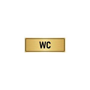 Metal Yönlendirme Levhası, Departman Kapı İsimliği Wc 10x20 Cm Altın Renk