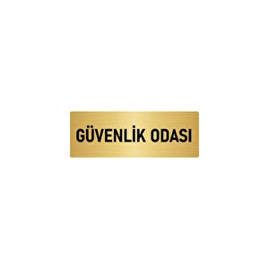 Metal Yönlendirme Levhası, Departman Kapı İsimliği Güvenlik Odası 5x20 Cm Altın Renk