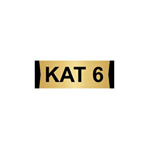 Kat 6  7x20cm Altın Renk Metal Yönlendirme Levhası