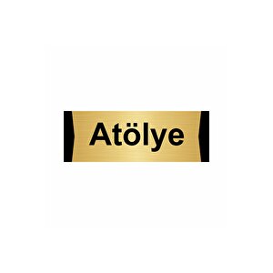 Atölye 5x20cm Altın Renk Metal Yönlendirme Levhası