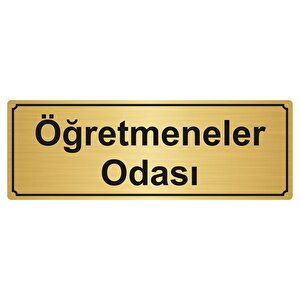 Öğretmenler Odasi Yönlendi̇rme Levhasi 7cmx20cm Altin Renk Metal