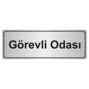 Görevli̇ Odasi Yönlendi̇rme Levhasi 10cmx20cm Gümüş Renk Metal