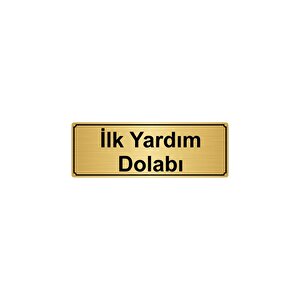 İlk Yardim Dolabi Yönlendi̇rme Levhasi 7cmx20cm Altin Renk Metal