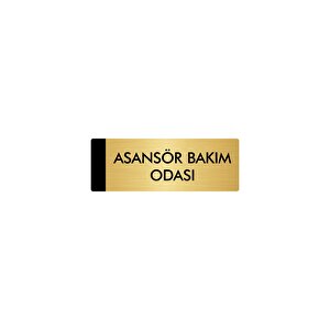 Metal Yönlendirme Levhası, Departman Kapı Isimliği Asansör Bakım Odası 7x20 Cm Altın Renk