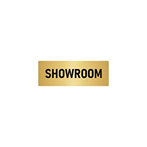 Metal Yönlendirme Levhası, Departman Kapı İsimliği Showroom 7x20 Cm Altın Renk