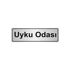 Uyku Odasi Yönlendi̇rme Levhasi 10cmx20cm Gümüş Renk Metal