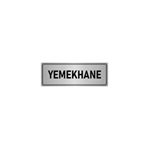 Metal Yönlendirme Levhası, Departman Kapı İsimliği Yemekhane 7x20 Cm Gümüş Renk