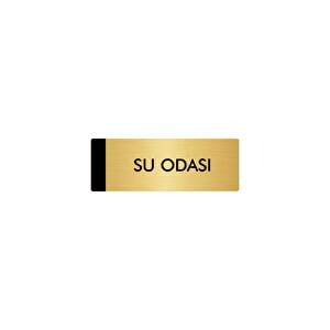 Metal Yönlendirme Levhası, Departman Kapı Isimliği Su Odası 7x20 Cm Altın Renk