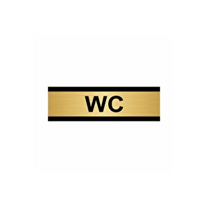 Wc 7x20cm Altın Renk Metal Yönlendirme Levhası