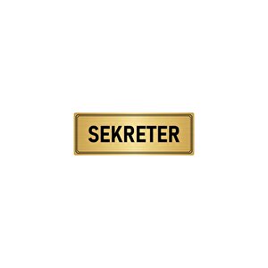 Metal Yönlendirme Levhası, Departman Kapı İsimliği Sekreter 7x20 Cm Altın Renk