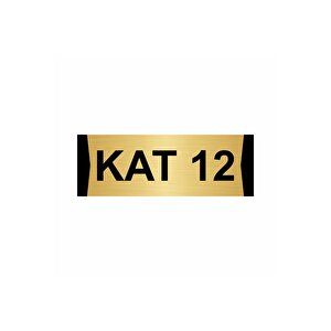Kat 12  10x20cm Altın Renk Metal Yönlendirme Levhası