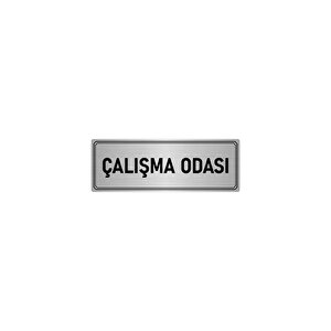 Metal Yönlendirme Levhası, Departman Kapı İsimliği Çalışma Odası 10x20 Cm Gümüş Renk