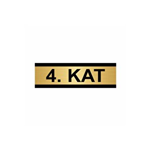 4. Kat 5x20cm Altın Renk Metal Yönlendirme Levhası