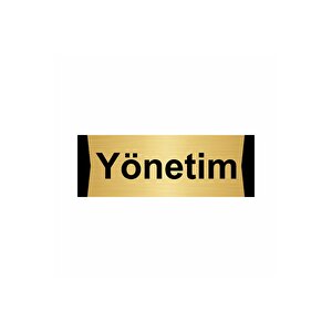 Yönetim 10x20cm Altın Renk Metal Yönlendirme Levhası