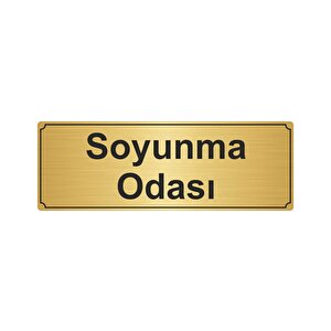 Soyunma Odasi Odasi Yönlendi̇rme Levhasi 5cmx20cm Altin Renk Metal