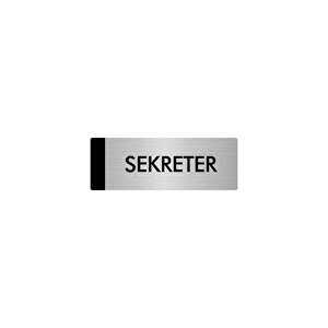 Metal Yönlendirme Levhası, Departman Kapı Isimliği Sekreter 7x20 Cm Gümüş Renk