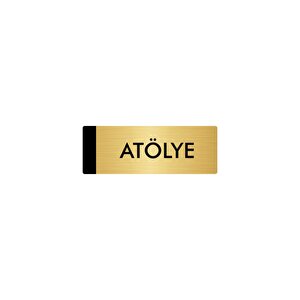 Metal Yönlendirme Levhası, Departman Kapı Isimliği Atölye 5x20 Cm Altın Renk