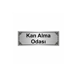 Kan Alma Odası  7x20cm Gümüş Renk Metal Yönlendirme Levhası