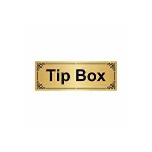 Tip Box 7x20cm Altın Renk Metal Yönlendirme Levhası