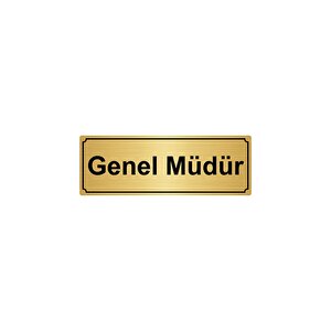 Genel Müdür Yönlendi̇rme Levhasi 7cmx20cm Altin Renk Metal