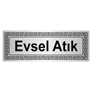Evsel Atık 7cmx20cm Metal Yönlendi̇rme Levhasi Gümüş Renk Metal