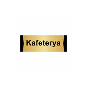 Kafeterya 5x20cm Altın Renk Metal Yönlendirme Levhası