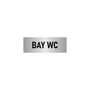Metal Yönlendirme Levhası, Departman Kapı İsimliği Bay Wc 10x20 Cm Gümüş Renk