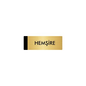 Metal Yönlendirme Levhası, Departman Kapı Isimliği Hemşire 5x20 Cm Altın Renk