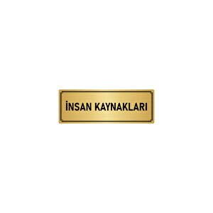 Metal Yönlendirme Levhası, Departman Kapı İsimliği İnsan Kaynakalrı 5x20 Cm Altın Renk