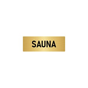 Metal Yönlendirme Levhası, Departman Kapı İsimliği Sauna 5x20 Cm Altın Renk