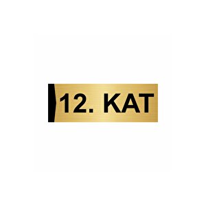 12.kat  5x20cm Altın Renk Metal Yönlendirme Levhası