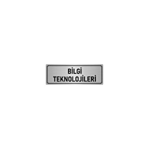 Metal Yönlendirme Levhası, Departman Kapı İsimliği Bilgi Teknolojileri 7x20 Cm Gümüş Renk