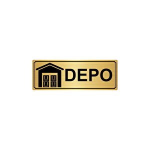 Depo Yönlendi̇rme Levhasi 10cmx20cm Altin Renk Metal